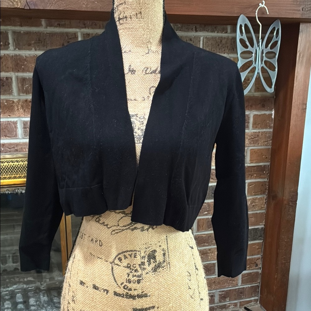 Calvin Klein Black Cardigan Sweater Classic Knit